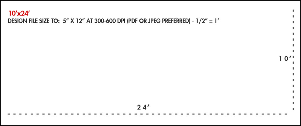 Bulletin 10' × 24' billboard dimensions diagram